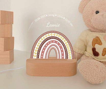 LED Nachtlicht Kinder personalisiert "New Rainbow"