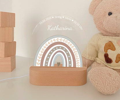 LED Nachtlicht Kinder personalisiert "New Rainbow"