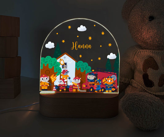 personalisiertes Nachtlicht, Kinder Nachtlampe, Kinderzimmerlampe, Kinderzimmerdeko personalisiert, Geschenk für Kinder, Babygeschenk, LED Nachtlampe für Kinder, Mitbringsel Geschenk Kinder, kleine Geschenke für Kinder, Feuerwehr, Feuerwehrmann, Feuerwehrmann Sam, Paw Patrol