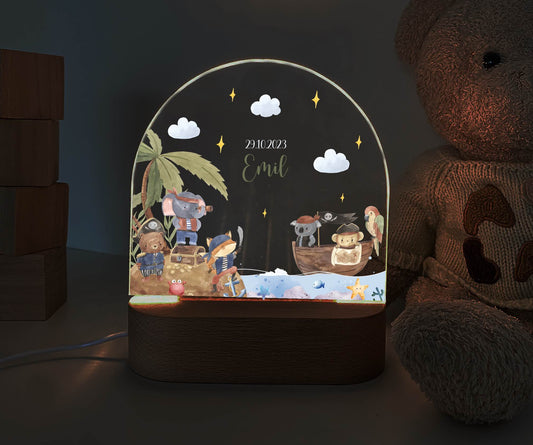 personalisiertes Nachtlicht, Kinder Nachtlampe, Kinderzimmerlampe, Kinderzimmerdeko personalisiert, Geschenk für Kinder, Babygeschenk, LED Nachtlampe für Kinder, Mitbringsel Geschenk Kinder, kleine Geschenke für Kinder, Piraten, Seemann, Seemänner, Pirat